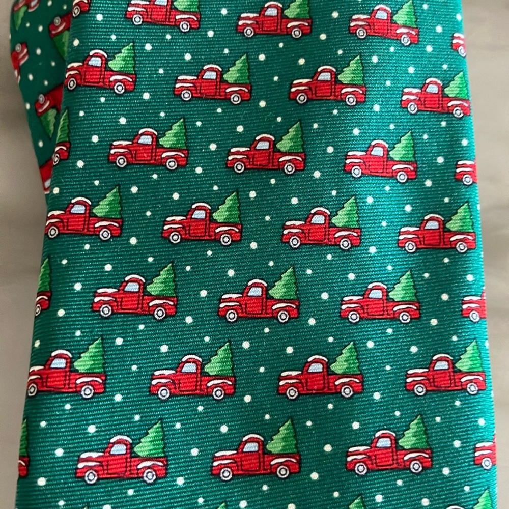 Chaps country Christmas Tree Red Truck Tie Silk stocking stuffer